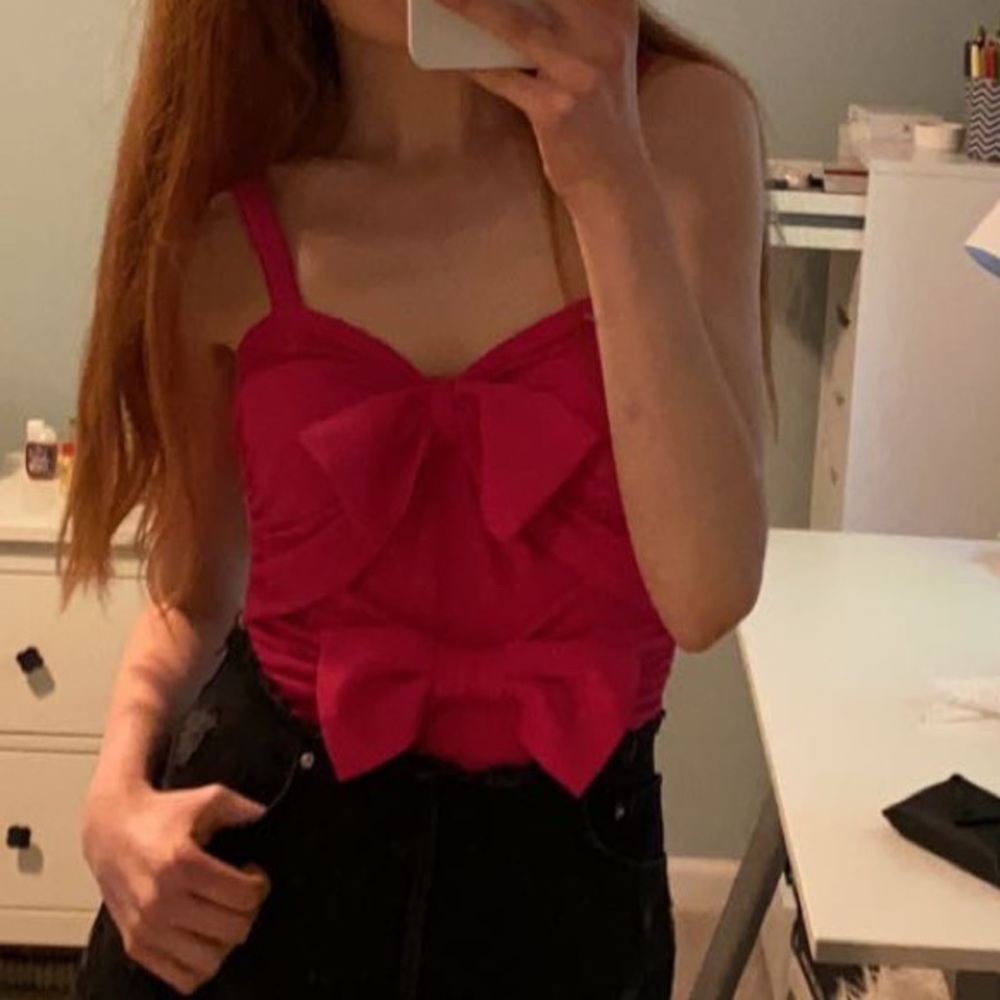 Zara Pink Bow Bodysuit